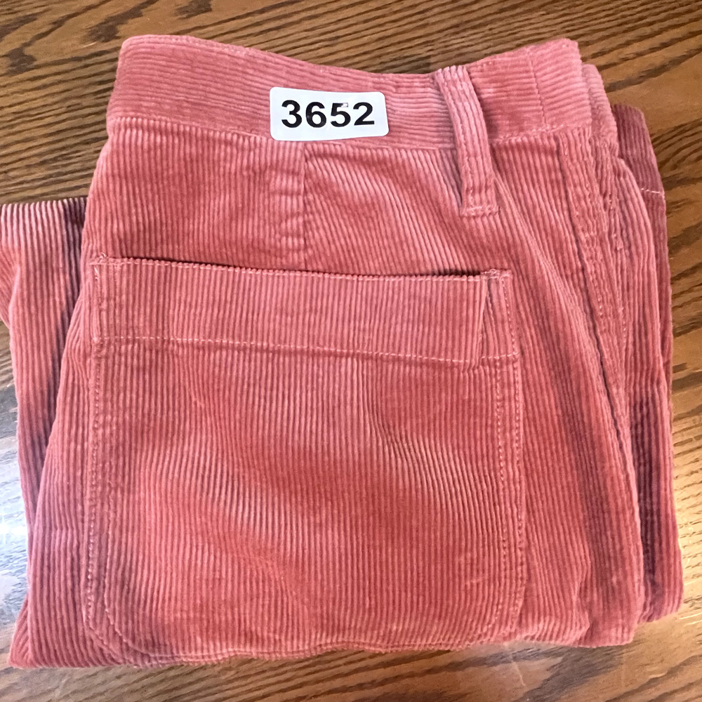 Madewell Pants Womens 32 Orange Corduroy Slim Emmett Wide Leg Crop High Rise - Picture 15 of 15